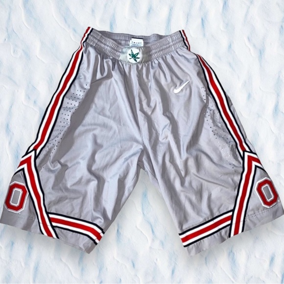 Nike Men’s Athletics Ohio State Buckeyes Basketball training Shorts grey red S - Picture 1 of 10